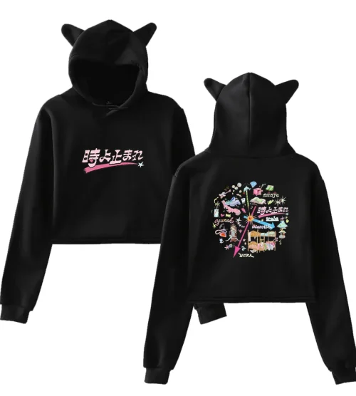 Illit Time Stop Doodle Cropped Hoodie
